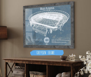 14" x 11" / Greyson Frame Cutler West BayArena Bayer Football Soccer Stadium Print