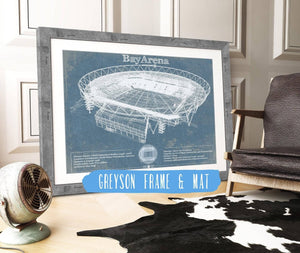 14" x 11" / Greyson Frame & Mat Cutler West BayArena Bayer Football Soccer Stadium Print