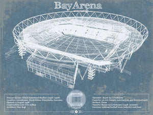 14" x 11" / Unframed Cutler West BayArena Bayer Football Soccer Stadium Print