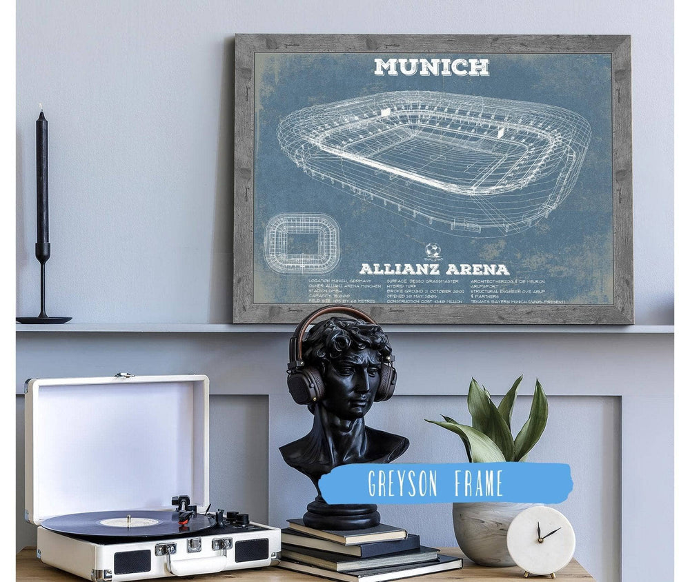 14" x 11" / Stretched Canvas Wrap Cutler West Bayern Munich FC Vintage Allianz Arena Soccer Print
