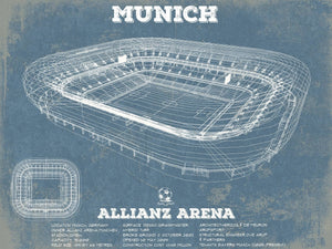 14" x 11" / Unframed Cutler West Bayern Munich FC Vintage Allianz Arena Soccer Print