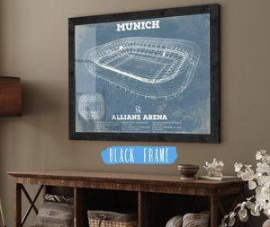 20" x 16" / Black Frame Cutler West Bayern Munich FC Vintage Allianz Arena Soccer Print