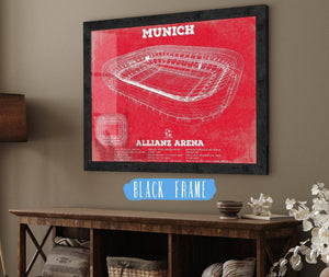 20" x 16" / Black Frame Cutler West Bayern Munich FC Vintage Allianz Arena Soccer Team Color Print