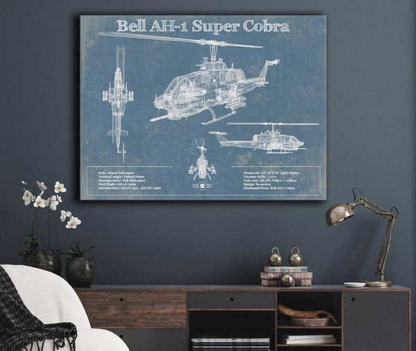 Cutler West Bell AH-1 SeaCobra/Super Cobra Vintage Original Blueprint Military Print