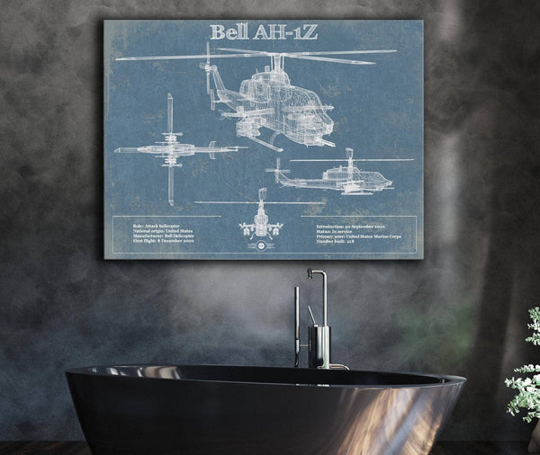 Cutler West Bell AH-1Z Viper Vintage Original Blueprint Military Print