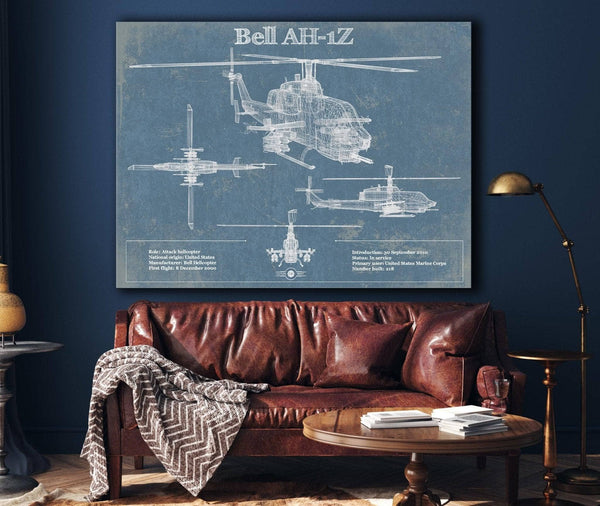 Cutler West Bell AH-1Z Viper Vintage Original Blueprint Military Print