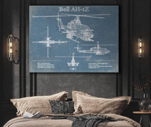Cutler West Bell AH-1Z Viper Vintage Original Blueprint Military Print