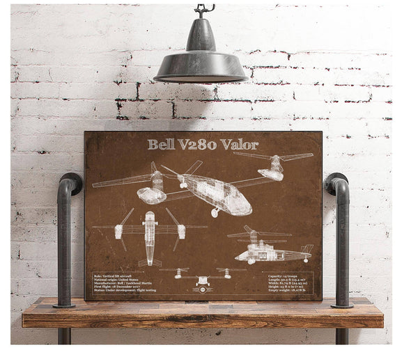 Cutler West Bell V280 Valor Future Vertical Lift Vintage Blueprint