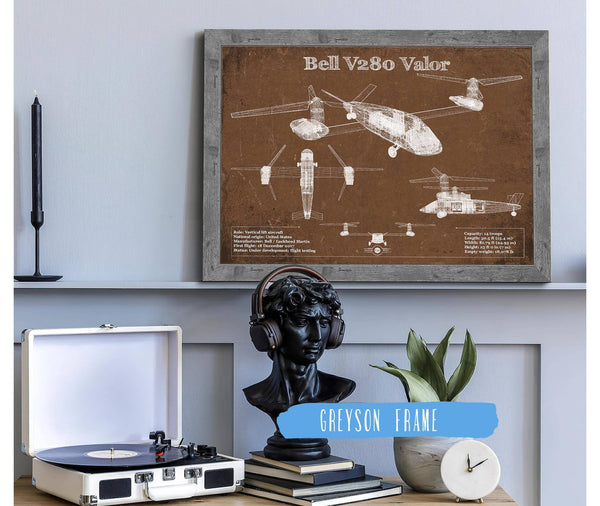 Cutler West Bell V280 Valor Future Vertical Lift Vintage Blueprint