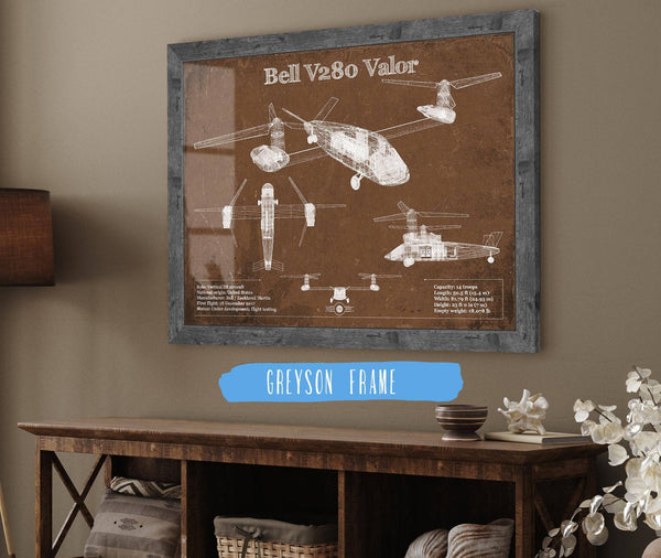 Cutler West Bell V280 Valor Future Vertical Lift Vintage Blueprint