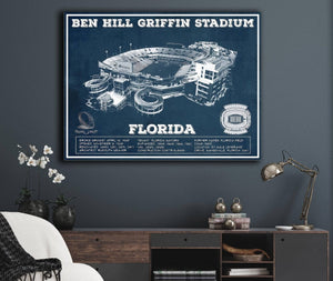 Cutler West Ben Hill Griffin Stadium Art - University of Florida Gators Vintage Stadium Art Print