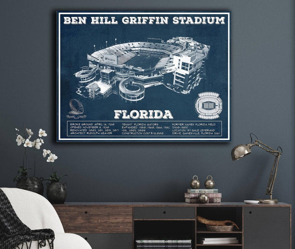 Cutler West Ben Hill Griffin Stadium Art - University of Florida Gators Vintage Stadium Art Print