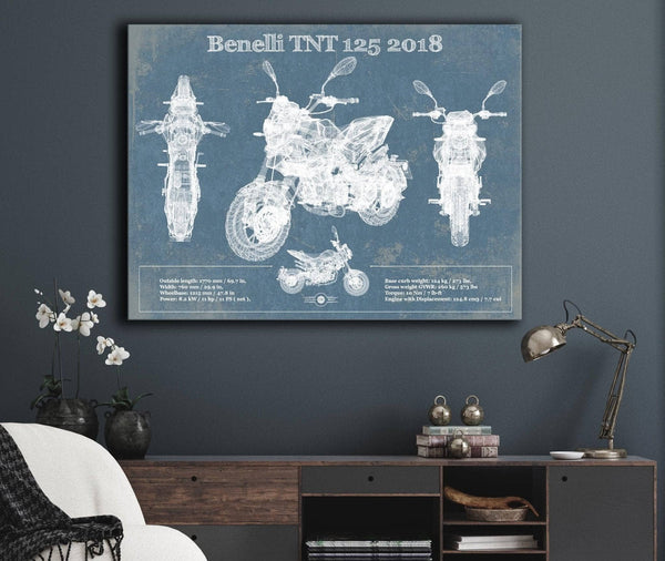 Cutler West Benelli TNT 125 2018 Motorcycle Patent Print