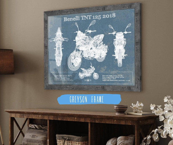 14" x 11" / Greyson Frame Cutler West Benelli TNT 125 2018 Motorcycle Patent Print