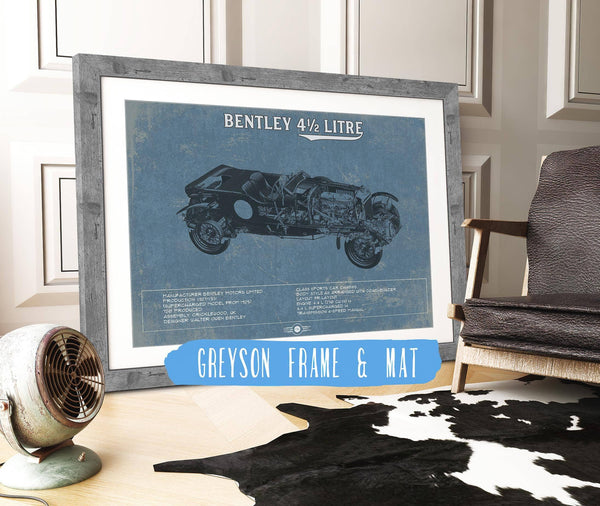 14" x 11" / Greyson Frame & Mat Cutler West Bentley 4½ Litre Vintage Car Print