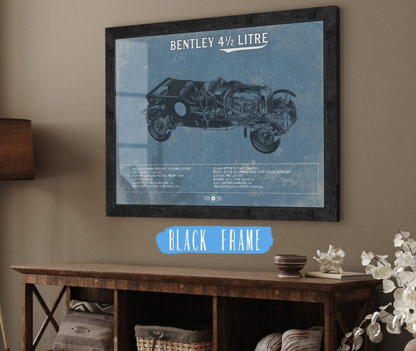 20" x 16" / Black Frame Cutler West Bentley 4½ Litre Vintage Car Print