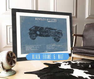 20" x 16" / Black Frame & Mat Cutler West Bentley 4½ Litre Vintage Car Print