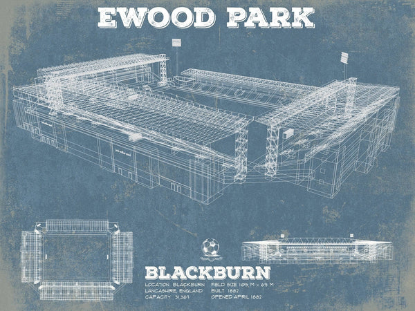 Cutler West Blackburn Rovers FC Vintage Ewood Park Soccer Print