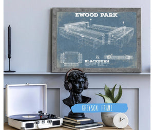 14" x 11" / Greyson Frame Cutler West Blackburn Rovers FC Vintage Ewood Park Soccer Print