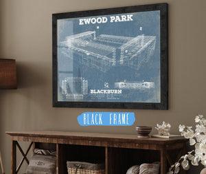 20" x 16" / Black Frame Cutler West Blackburn Rovers FC Vintage Ewood Park Soccer Print