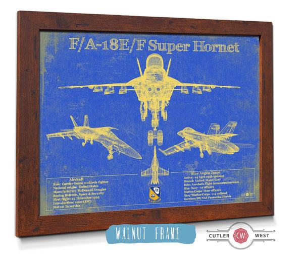 Cutler West Blue Angels F/A-18F Super Hornet Patent Blueprint Original Military Wall Art