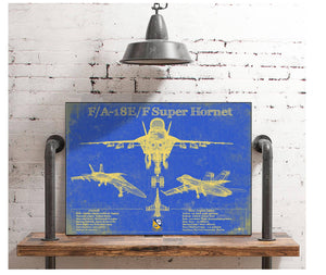 Cutler West Blue Angels F/A-18F Super Hornet Patent Blueprint Original Military Wall Art