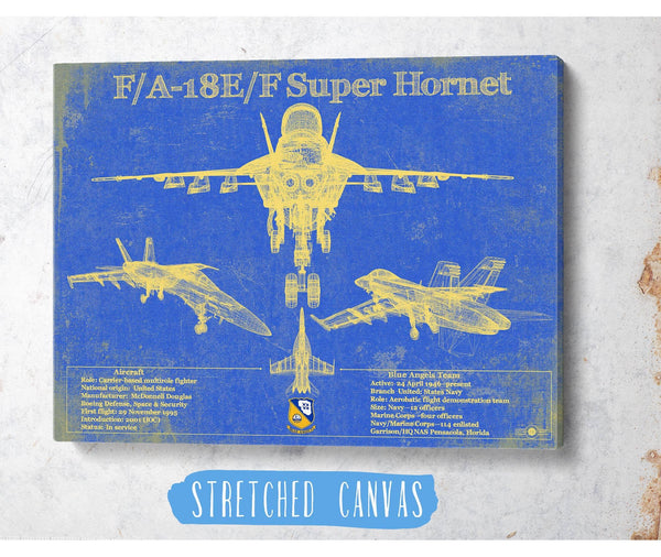 Cutler West Blue Angels F/A-18F Super Hornet Patent Blueprint Original Military Wall Art