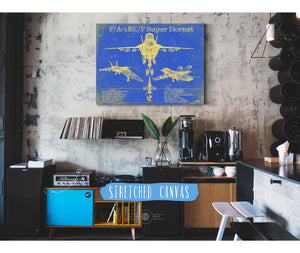 Cutler West Blue Angels F/A-18F Super Hornet Patent Blueprint Original Military Wall Art