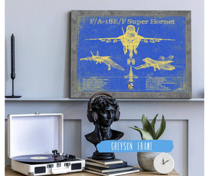 Cutler West Blue Angels F/A-18F Super Hornet Patent Blueprint Original Military Wall Art