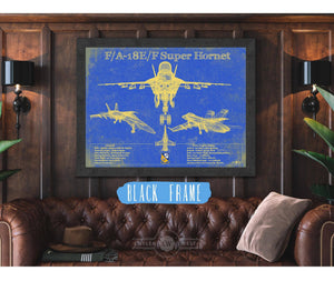 Cutler West Blue Angels F/A-18F Super Hornet Patent Blueprint Original Military Wall Art