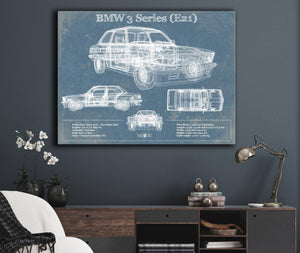 Cutler West BMW 3 Series E21 Vintage Blueprint Auto Print