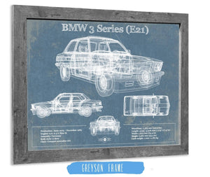 14" x 11" / Greyson Frame Cutler West BMW 3 Series E21 Vintage Blueprint Auto Print