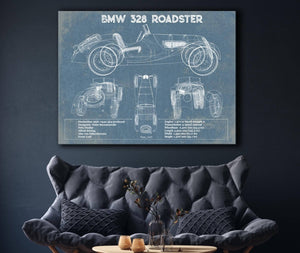 Cutler West BMW 328 Roadster Blueprint Vintage Auto Print