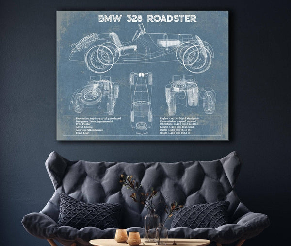 Cutler West BMW 328 Roadster Blueprint Vintage Auto Print