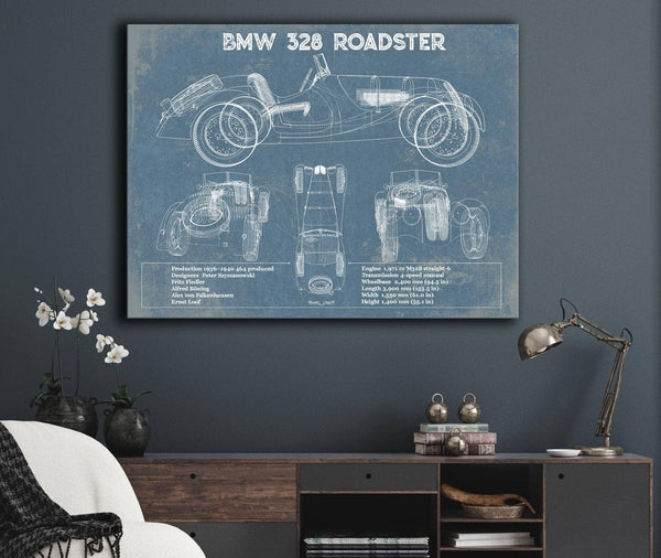 Cutler West BMW 328 Roadster Blueprint Vintage Auto Print