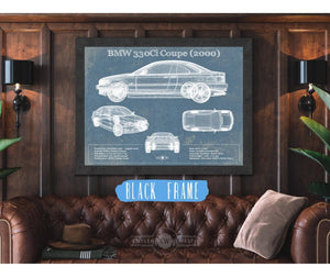 Cutler West BMW 330Ci Coupe 2000 Blueprint Vintage Auto Print