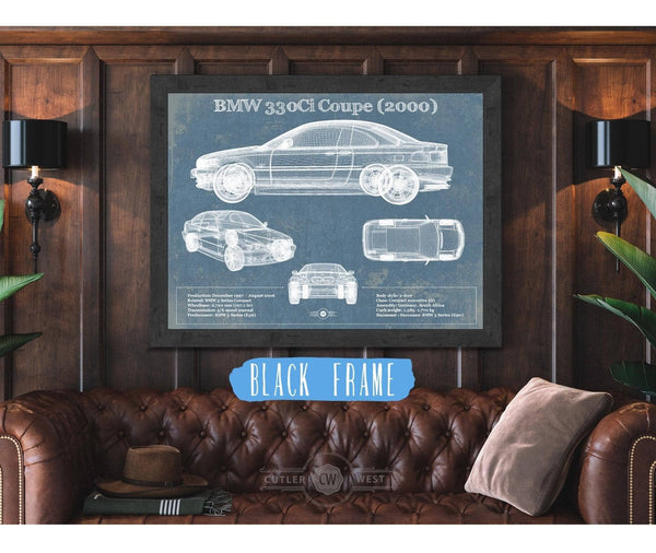 Cutler West BMW 330Ci Coupe 2000 Blueprint Vintage Auto Print
