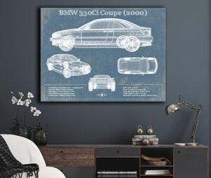 Cutler West BMW 330Ci Coupe 2000 Blueprint Vintage Auto Print