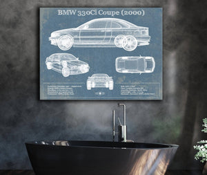 Cutler West BMW 330Ci Coupe 2000 Blueprint Vintage Auto Print