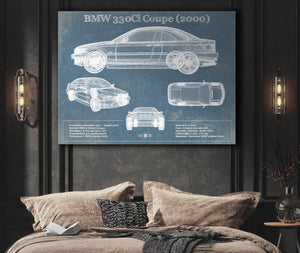 Cutler West BMW 330Ci Coupe 2000 Blueprint Vintage Auto Print