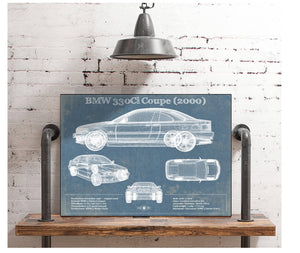 Cutler West BMW 330Ci Coupe 2000 Blueprint Vintage Auto Print