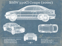 Cutler West Vehicle Collection 14" x 11" / Unframed BMW 330Ci Coupe 2000 Blueprint Vintage Auto Print 878283256_47945