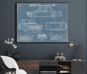 Cutler West BMW E10 2002 Tii Blueprint Vintage Auto Print