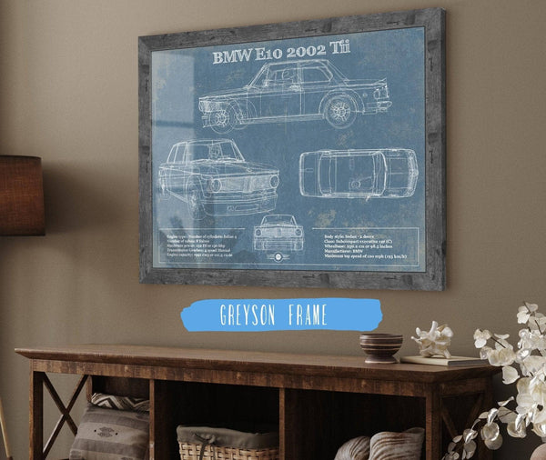 Cutler West BMW E10 2002 Tii Blueprint Vintage Auto Print