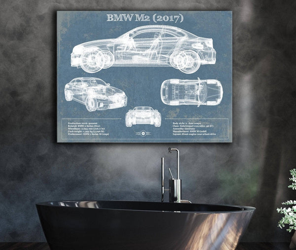Cutler West BMW M2 2017 Blueprint Vintage Auto Print