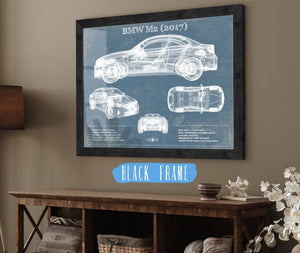 20" x 16" / Black Frame Cutler West BMW M2 2017 Blueprint Vintage Auto Print