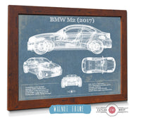 Cutler West Vehicle Collection 14" x 11" / Walnut Frame BMW M2 2017 Blueprint Vintage Auto Print 892210767_47750