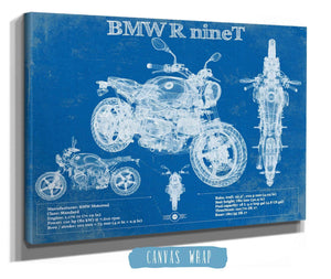 Cutler West BMW R nine T Blueprint Vintage Motorcycle Print