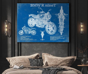 Cutler West BMW R nine T Blueprint Vintage Motorcycle Print
