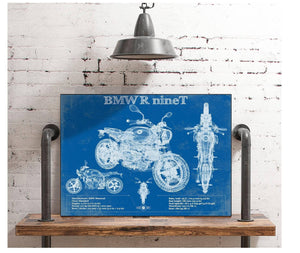 Cutler West BMW R nine T Blueprint Vintage Motorcycle Print
